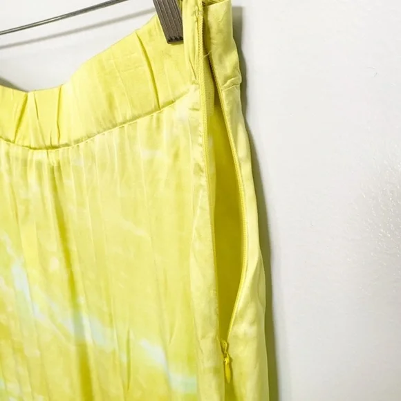 Young Fabulous & Broke Savanna Yellow Satin A line Midi Skirt
